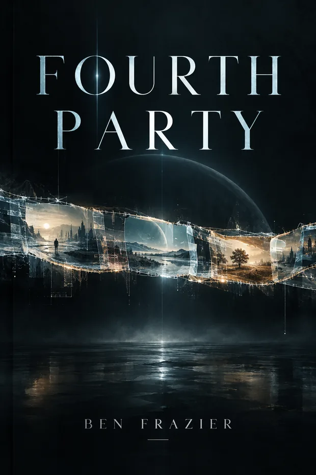 Cover of Fourth Party: a shimmering band of light stretched across a dark seascape.